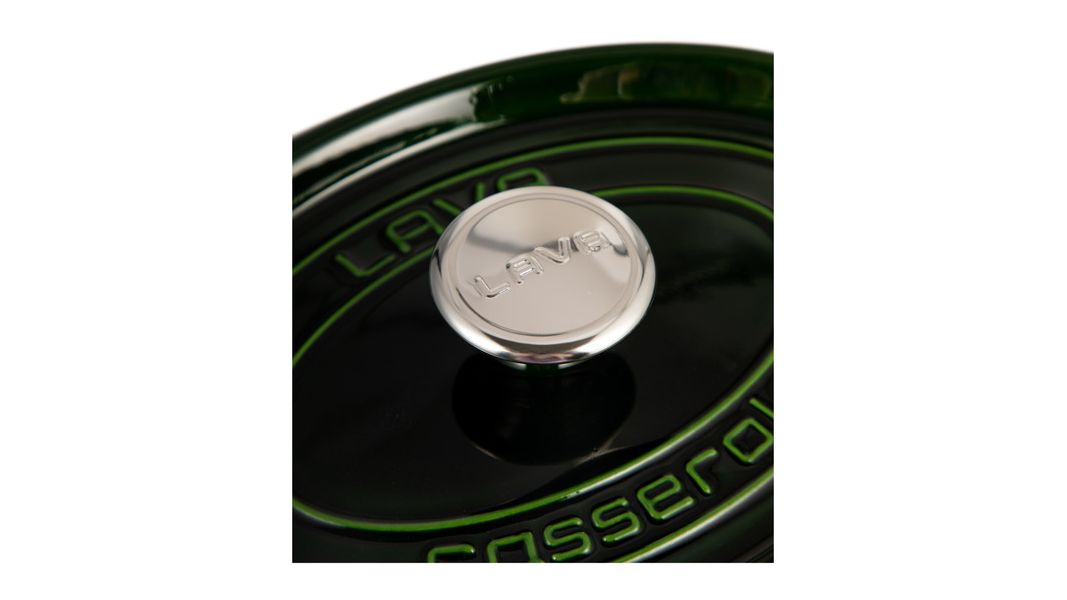 Утятница чугунная эмалированная зеленая 23*29 см, 4,7 л, LAVA, изображение 7