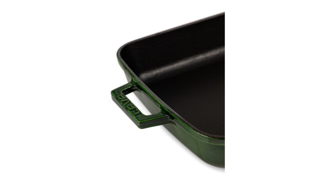Форма для запекания чугунная эмалированная зеленая 26*40 см, 4,8 л, LAVA, изображение 6