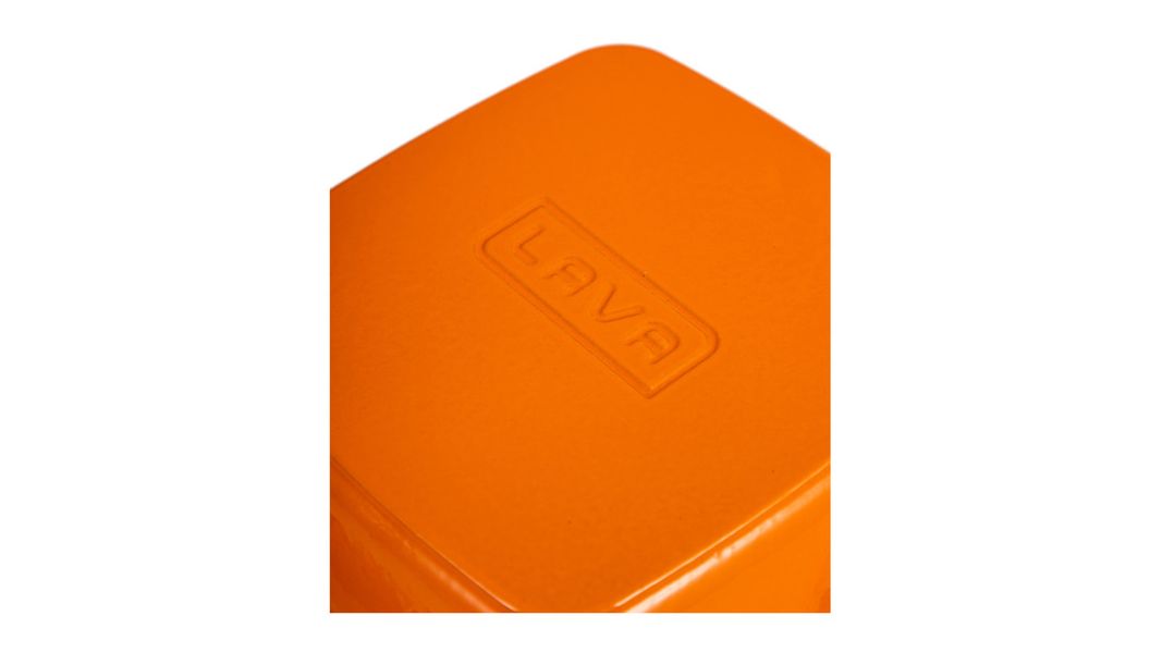 Сковорода-гриль квадратная чугунная эмалированная оранжевая 20 см, 1 л, LAVA, изображение 8