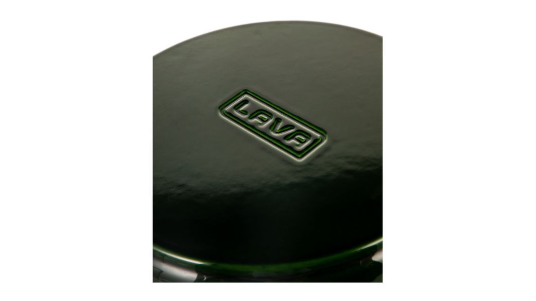 Сковорода чугунная эмалированная зеленая 28 см, 2,3 л, LAVA, изображение 5