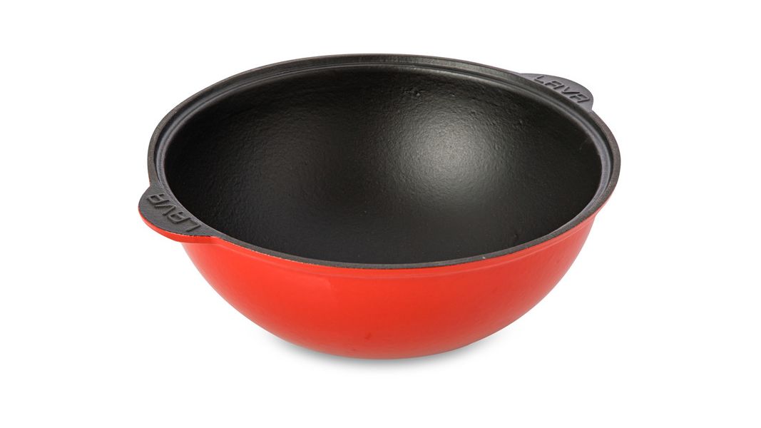 Казан чугунный эмалированный красный со стеклянной крышкой 30 см, 6 л, LAVA, изображение 3