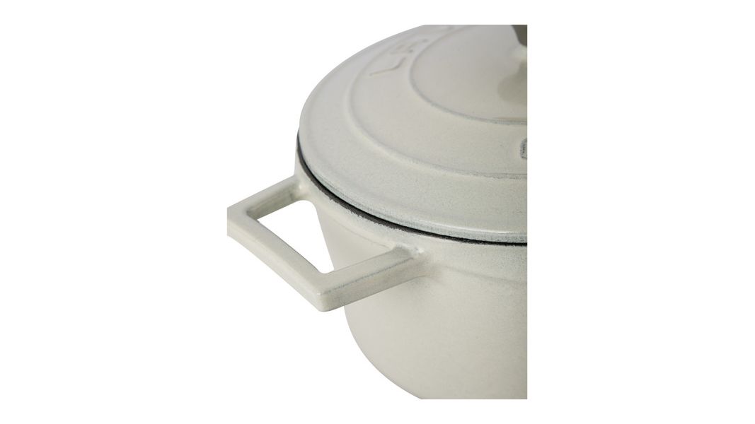 Кастрюля чугунная эмалированная кремовая с крышкой 20 см, 2,8 л, LAVA, изображение 4