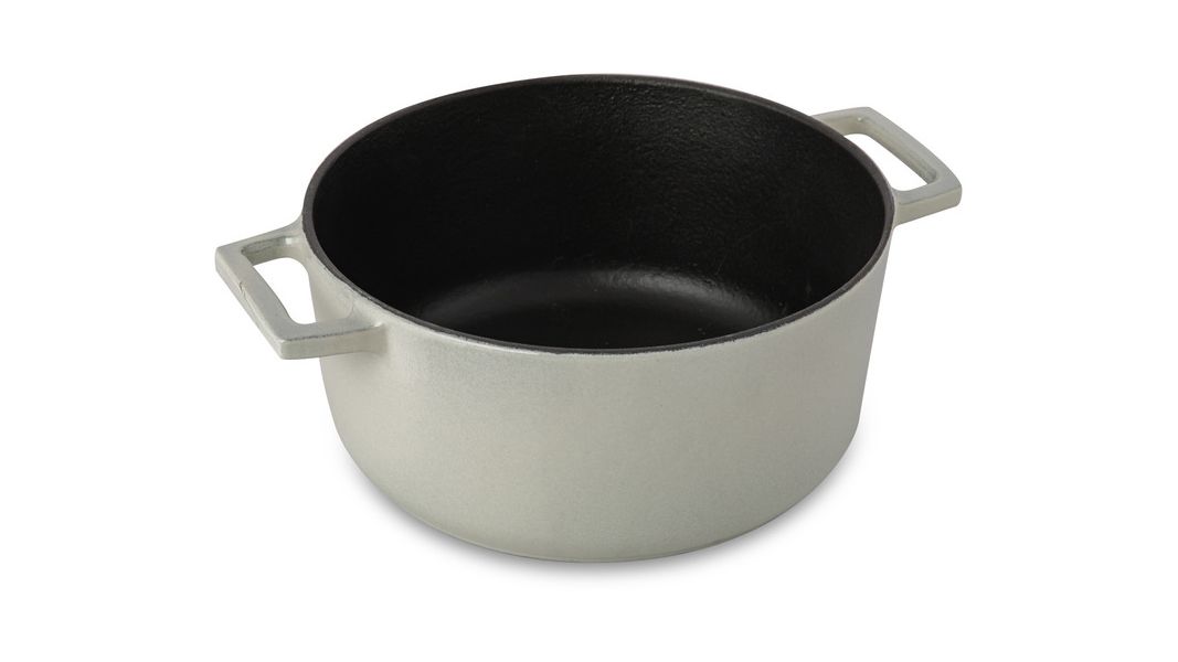 Кастрюля чугунная эмалированная кремовая с крышкой 22 см, 3,4 л, LAVA, изображение 2