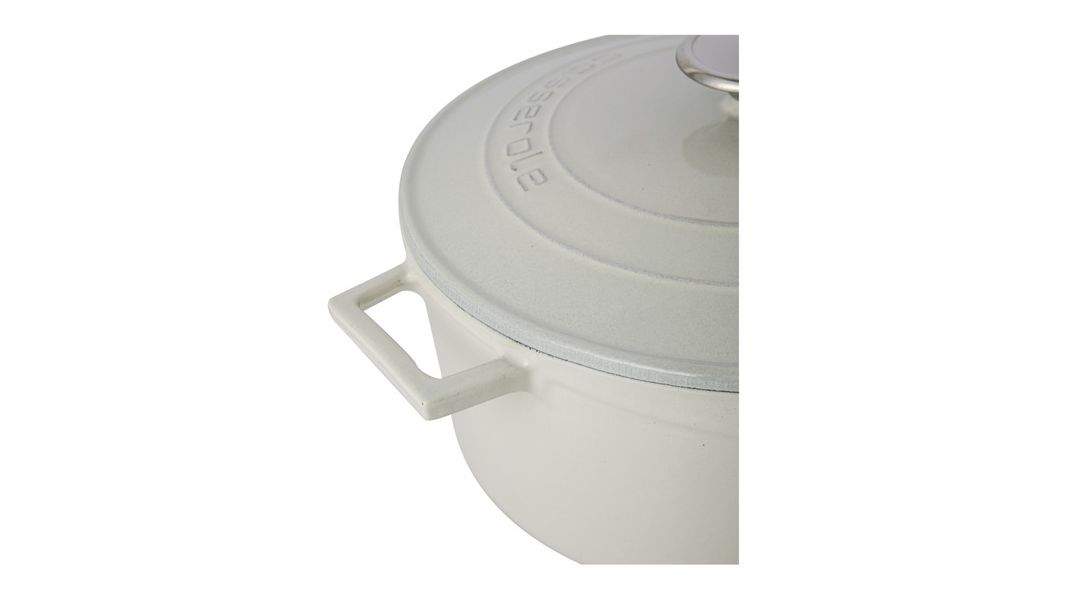 Кастрюля чугунная эмалированная кремовая с крышкой 28 см, 6,7 л, LAVA, изображение 3
