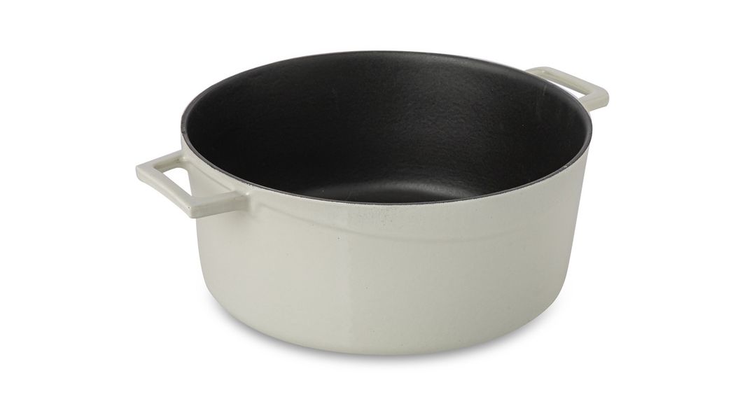 Кастрюля чугунная эмалированная кремовая с крышкой 28 см, 6,7 л, LAVA, изображение 2