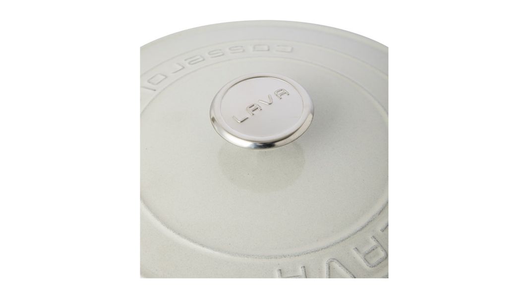 Кастрюля чугунная эмалированная кремовая с крышкой 28 см, 6,7 л, LAVA, изображение 4