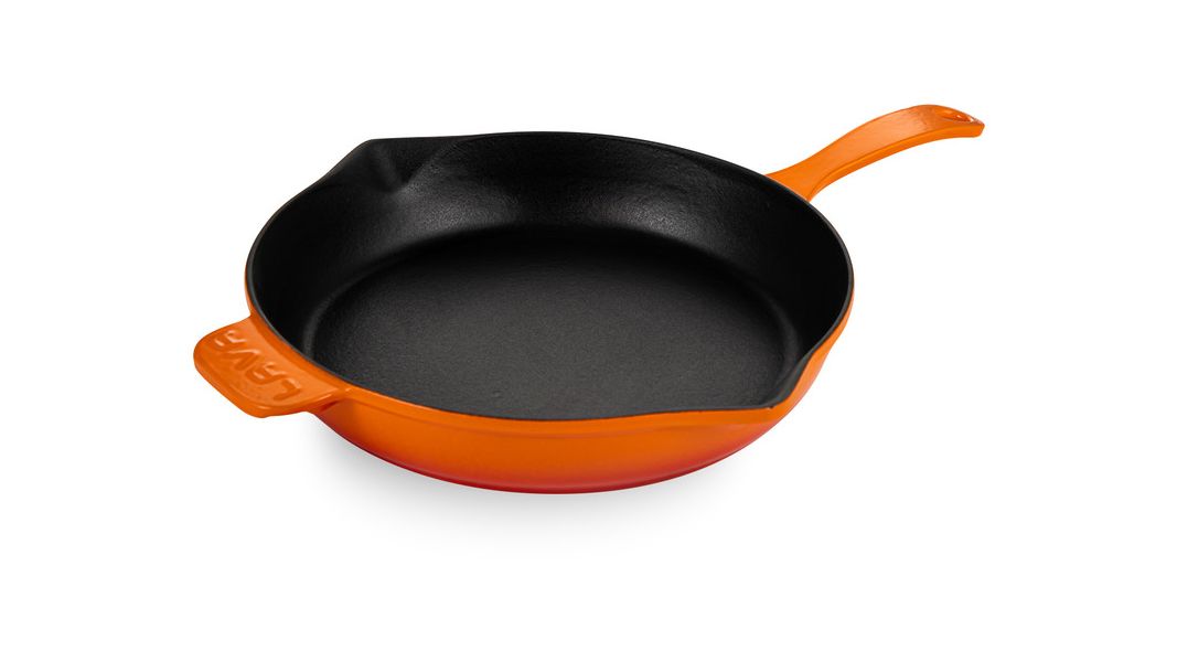 Сковорода чугунная эмалированная оранжевая, 28 см, 2,3 л, LAVA, Диаметр, см: 28, Цвет: Оранжевый