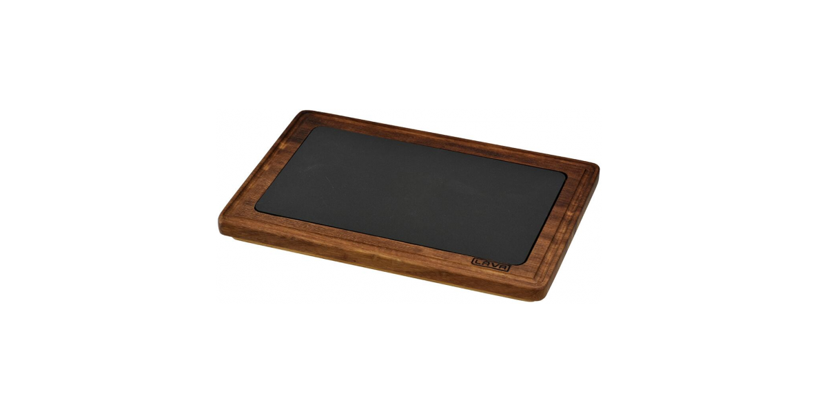 Блюдо чугунное прямоугольное на деревянной подставке, 20*30 см, LAVA