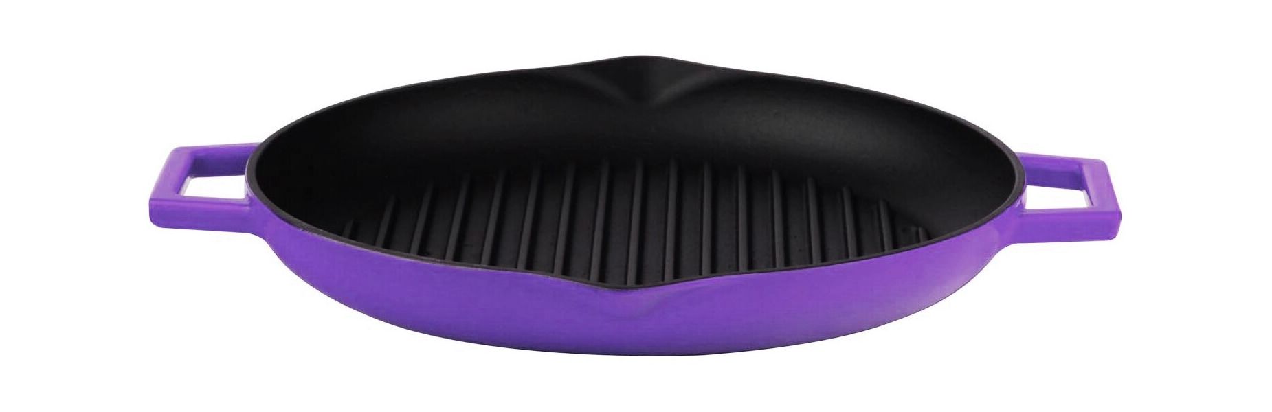 Сковорода-гриль чугунная эмалированная фиолетовая, 28 см, 2,16 л, LAVA, Диаметр, см: 28, Цвет: Фиолетовый