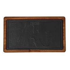Блюдо чугунное прямоугольное на деревянной подставке, 16*30 см, LAVA