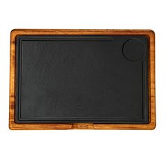 Блюдо чугунное прямоугольное на деревянной подставке, 22*33 см, LAVA