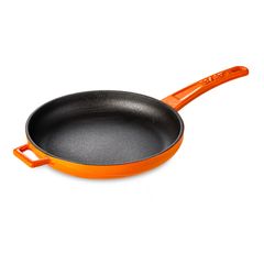 Сковорода чугунная эмалированная оранжевая 20 см, 770 мл, LAVA