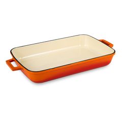 Форма для запекания чугунная эмалированная оранжевая 26*40 см, 4,8 л, LAVA