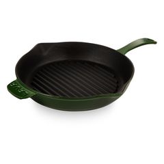 Сковорода-гриль чугунная эмалированная зеленая 28 см, 2,16 л, LAVA