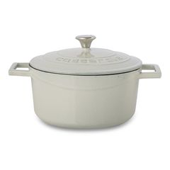 Кастрюля чугунная эмалированная кремовая с крышкой 20 см, 2,8 л, LAVA