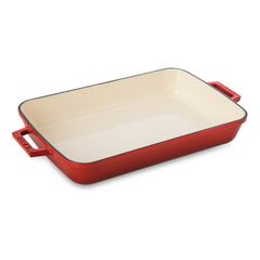 Форма для запекания чугунная эмалированная красная 26*40 см, 4,8 л, LAVA