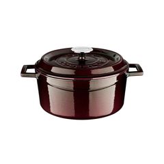 Кастрюля чугунная эмалированная фиолетовая, 24 см, 4,49 л, LAVA, Диаметр, см: 24, Объем, мл: 4490