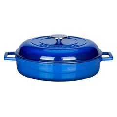 Кастрюля чугунная эмалированная синяя, 28 см, 3,51 л, LAVA, Диаметр, см: 28, Объем, мл: 3510, Цвет: Синий