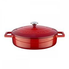 Кастрюля чугунная эмалированная красная с крышкой, 24 см, 2,47 л, LAVA, Диаметр, см: 24, Объем, мл: 2470, Цвет: Красный