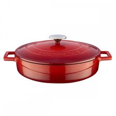 Кастрюля чугунная эмалированная красная, 28 см, 3,51 л, LAVA