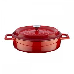 Кастрюля чугунная эмалированная красная, 24 см, 2,47 л, LAVA, Диаметр, см: 24, Объем, мл: 2470, Цвет: Красный