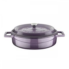 Кастрюля чугунная эмалированная фиолетовая, 24 см, 2,47 л, LAVA, Диаметр, см: 24, Объем, мл: 2470, Цвет: Фиолетовый