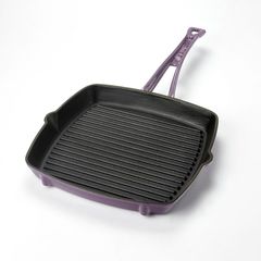 Сковорода-гриль чугунная эмалированная фиолетовая, 26х26 см, LAVA, Цвет: Фиолетовый