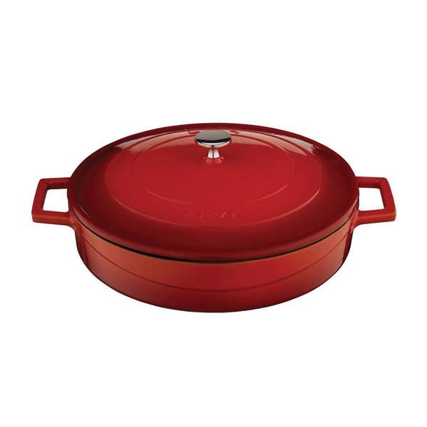 Кастрюля чугунная эмалированная красная, 28 см, 3,51 л, LAVA, изображение 2