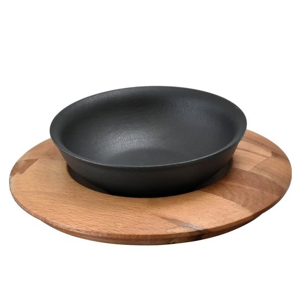 Салатник чугунный на деревянной подставке, 14 см, LAVA