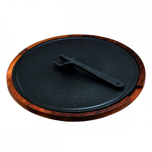 Блюдо чугунное на деревянной подставке, 33 см, LAVA, Диаметр, см: 33, изображение 2