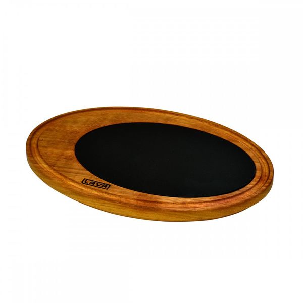Блюдо овальное чугунное на деревянной подставке, 20*30см, LAVA