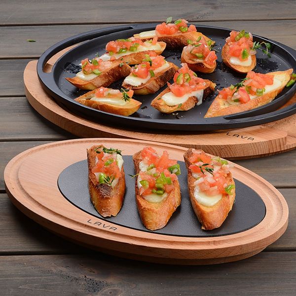 Блюдо овальное чугунное на деревянной подставке, 20*30см, LAVA, изображение 3