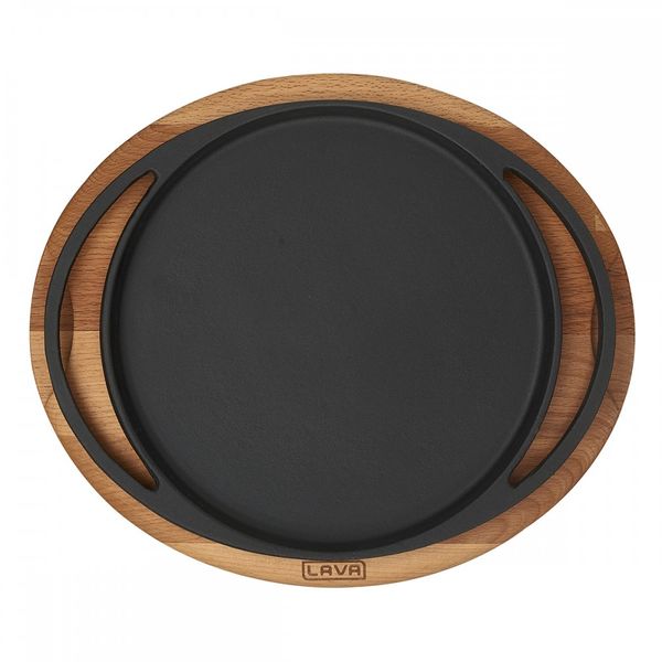Блюдо чугунное на деревянной подставке, 20 см, LAVA, Диаметр, см: 20, изображение 3