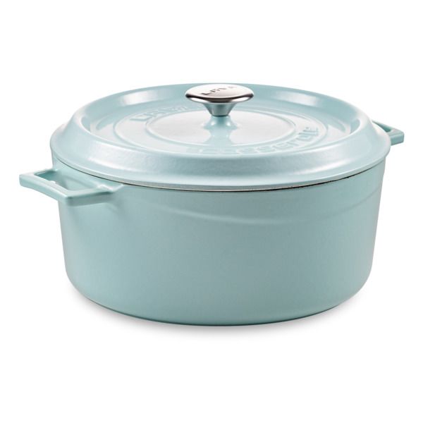 Кастрюля чугунная эмалированная бирюзовая с крышкой 28 см, 6,7 л, LAVA