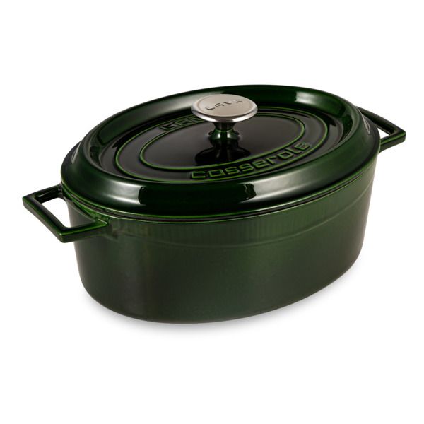 Утятница чугунная эмалированная зеленая 23*29 см, 4,7 л, LAVA