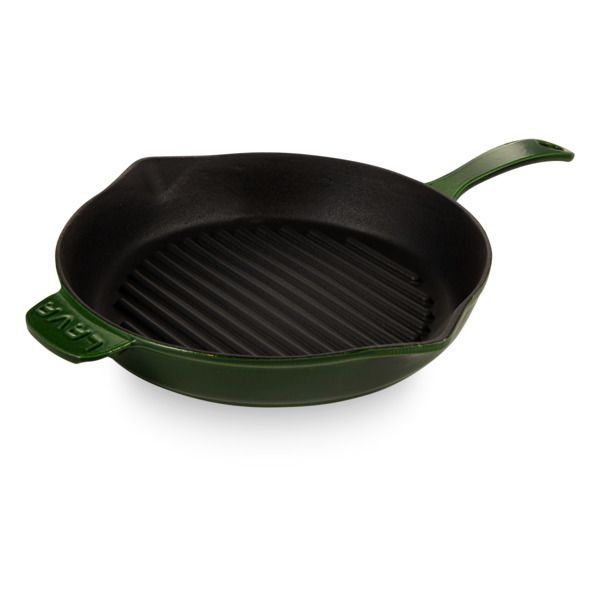 Сковорода-гриль чугунная эмалированная зеленая 28 см, 2,16 л, LAVA