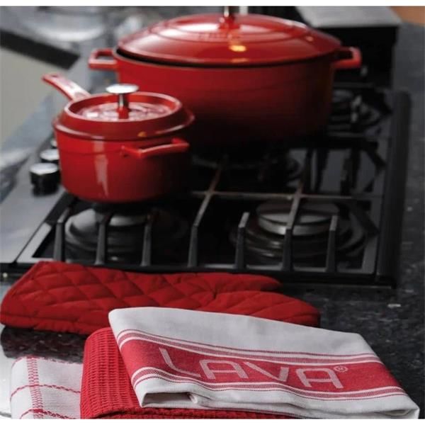 Сотейник с крышкой чугунный эмалированный красный, 16 см, 1,35 л, LAVA, изображение 2