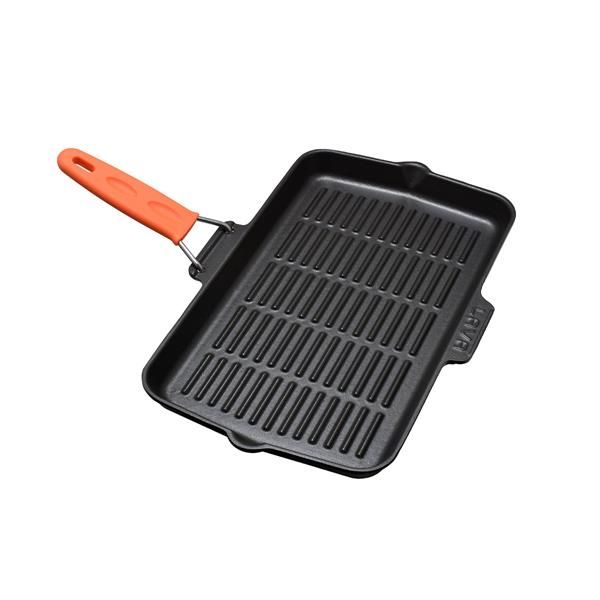 Сковорода-гриль чугунная со складывающейся ручкой, 21*36 см, LAVA