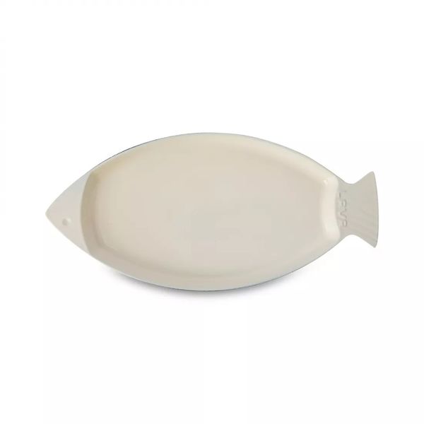 Форма овальная для запекания рыбы на подставке из бука, чугунная эмалированная красная 20*35 см, LAVA, изображение 5