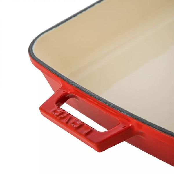 Форма для запекания чугунная эмалированная красная 26*40 см, 4,8 л, LAVA, изображение 5