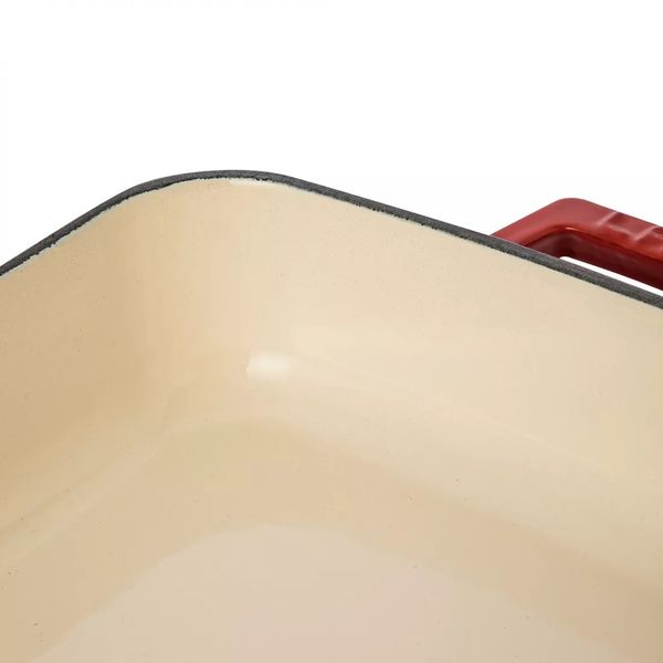 Форма для запекания чугунная эмалированная красная 26*40 см, 4,8 л, LAVA, изображение 6