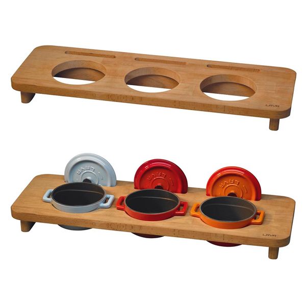 Подставка деревянная для сервировки 3 кокотов, 19*55 см, LAVA, изображение 2