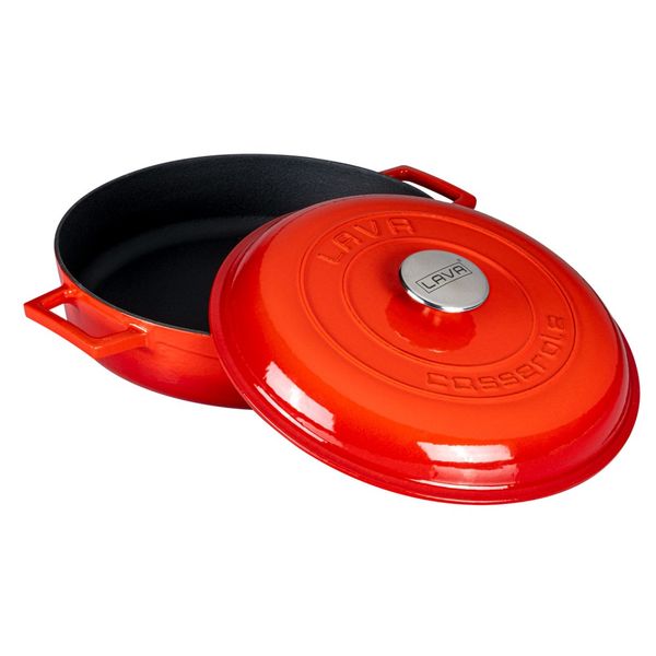 Кастрюля чугунная эмалированная красная, 28 см, 3,51 л, LAVA, Диаметр, см: 28, Объем, мл: 3510, Цвет: Красный, изображение 2