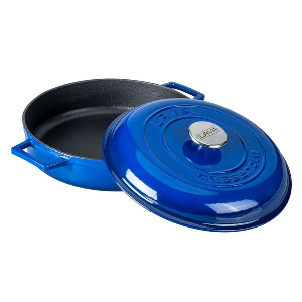 Кастрюля чугунная эмалированная синяя, 28 см, 3,51 л, LAVA, Диаметр, см: 28, Объем, мл: 3510, Цвет: Синий, изображение 2