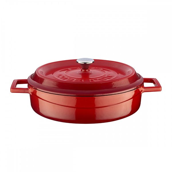 Кастрюля чугунная эмалированная красная, 24 см, 2,47 л, LAVA, Диаметр, см: 24, Объем, мл: 2470, Цвет: Красный