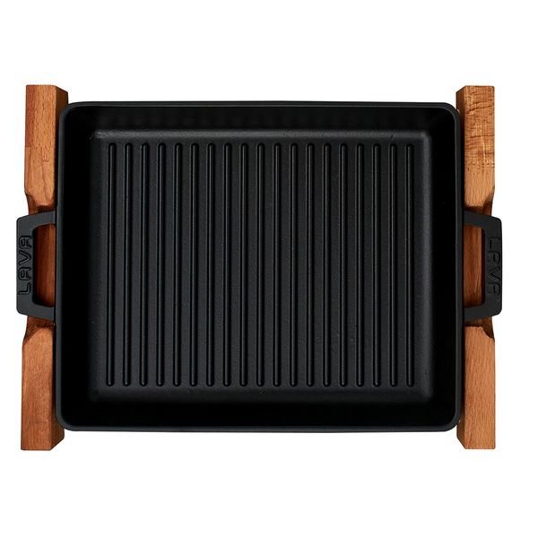 Противень чугунный для гриля на подставке из бука, 26*32 см, LAVA, изображение 4