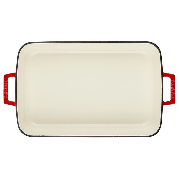 Форма для запекания чугунная эмалированная красная 26*40 см, 4,8 л, LAVA, изображение 4