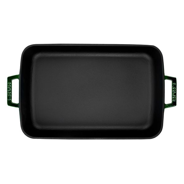 Форма для запекания чугунная эмалированная зеленая 26*40 см, 4,8 л, LAVA, изображение 4