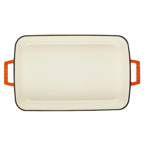 Форма для запекания чугунная эмалированная оранжевая 26*40 см, 4,8 л, LAVA, изображение 3
