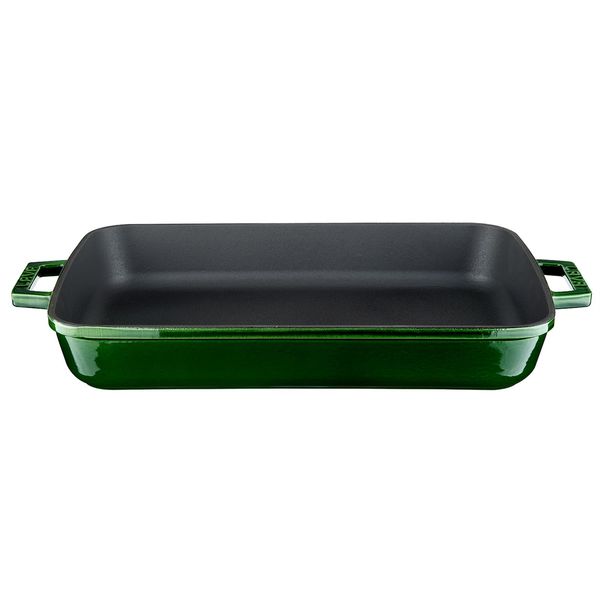 Форма для запекания чугунная эмалированная зеленая 26*40 см, 4,8 л, LAVA, изображение 2